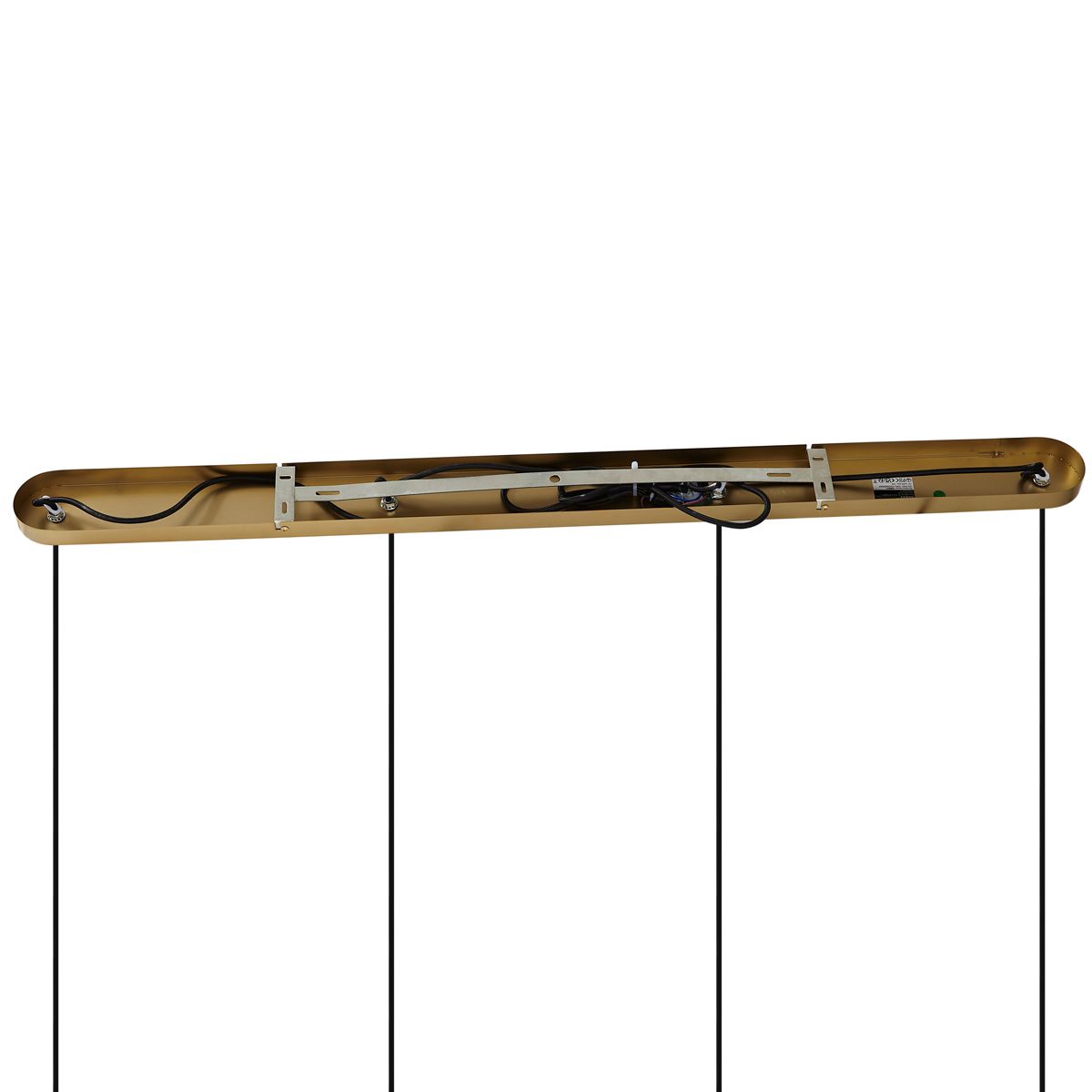 Hanglamp brons met smoke amber en groen glas langwerpig 4-lichts - Bao