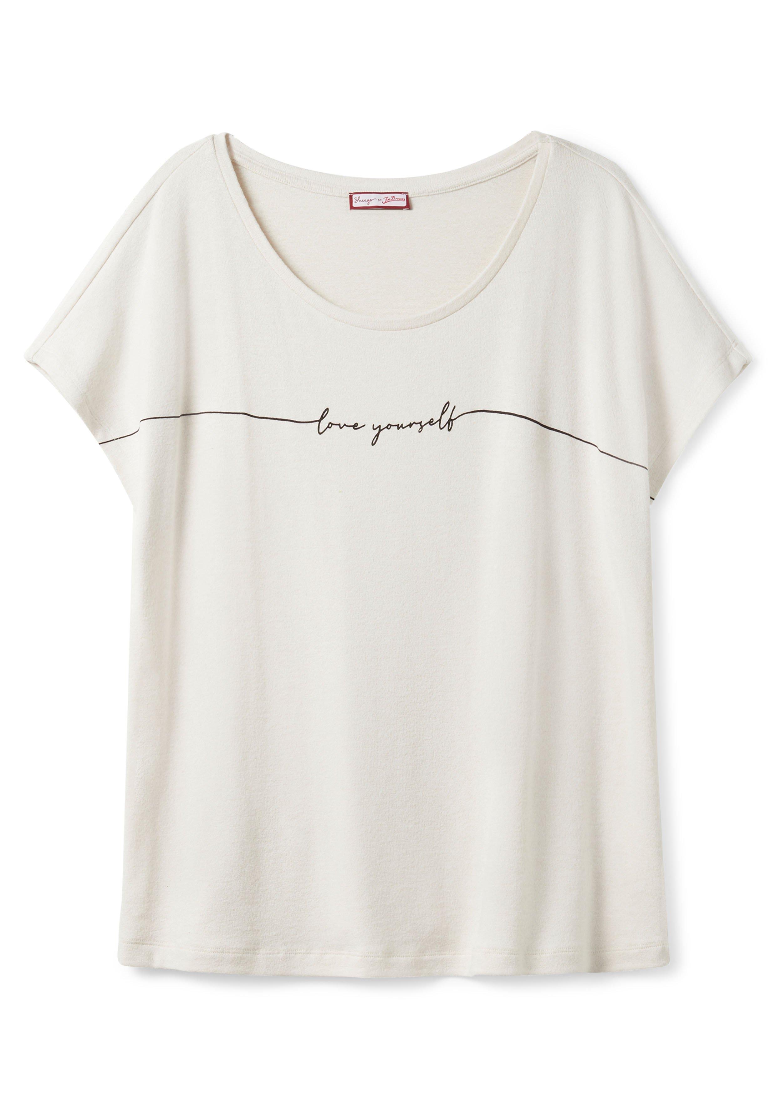 Oversized-Shirt in Feinstrick-Optik, mit Schriftzug