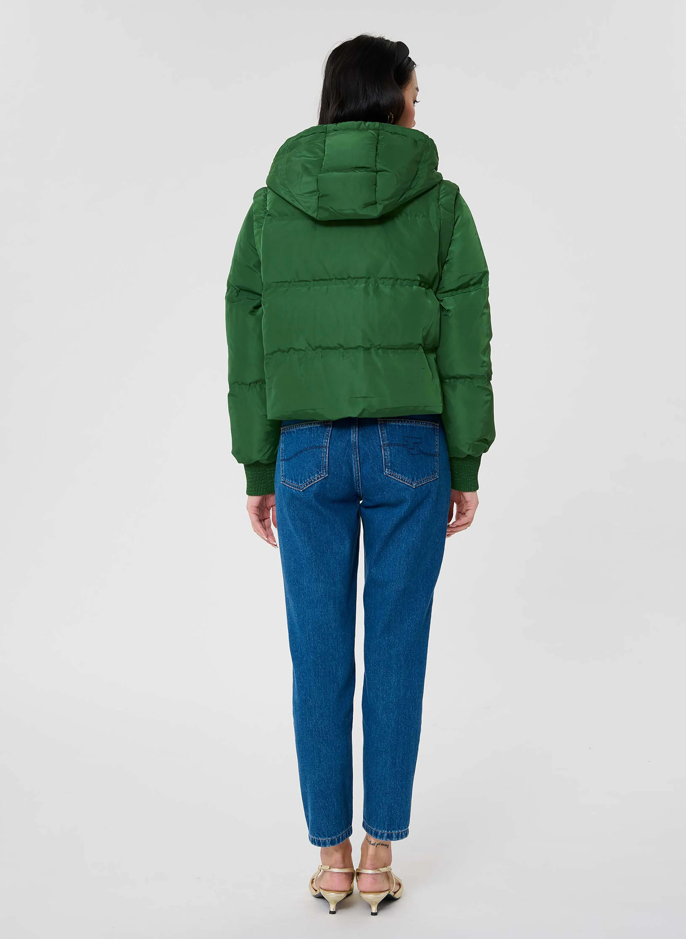 DAISY - Doudoune courte à capuche | Vert