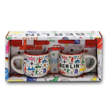 Muddastadt Tassen-Set Scribble Berlin weiß klein