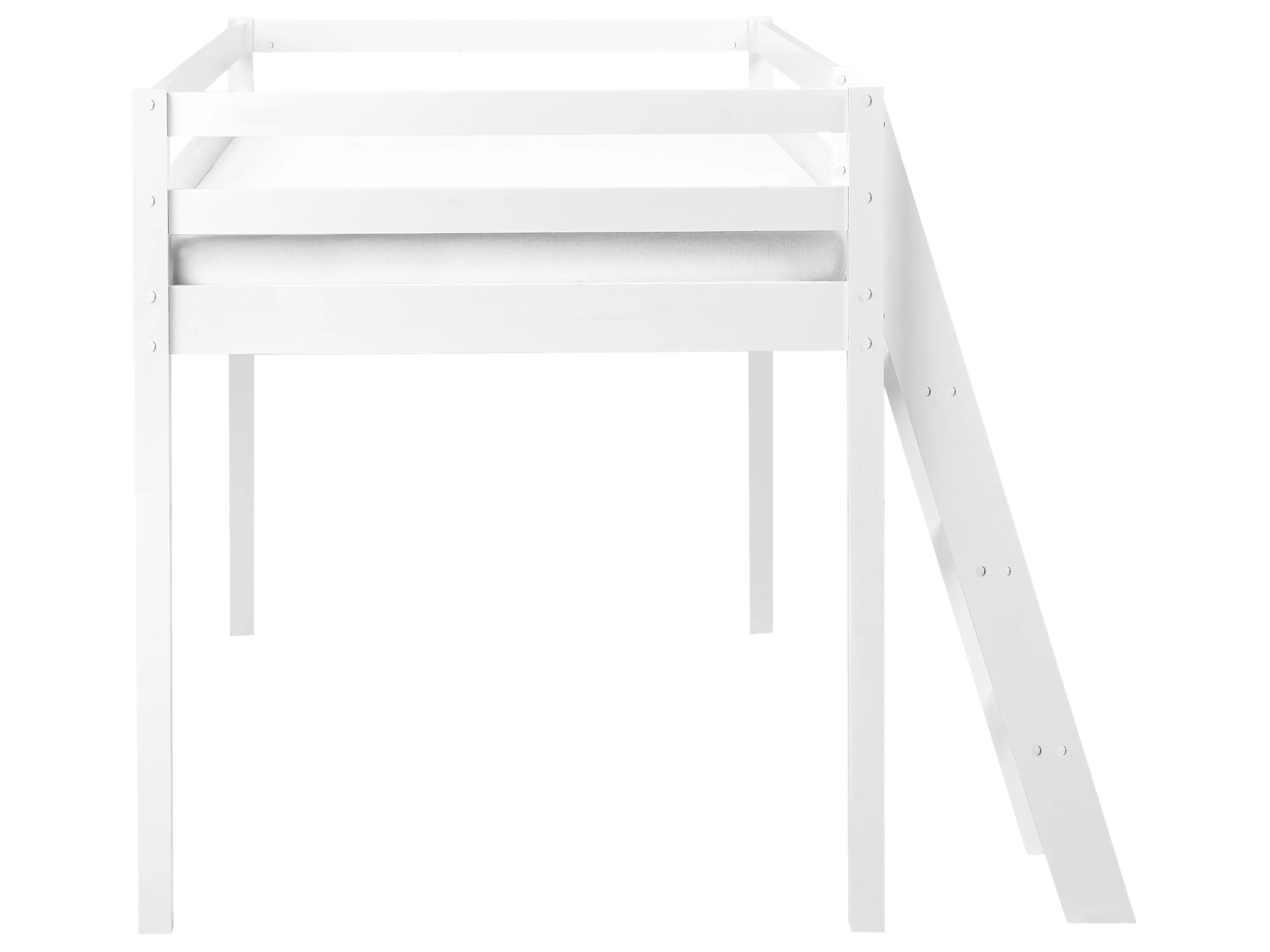 Verhoogd bed Dennenhout ASCOUX 90 x 200 cm Wit