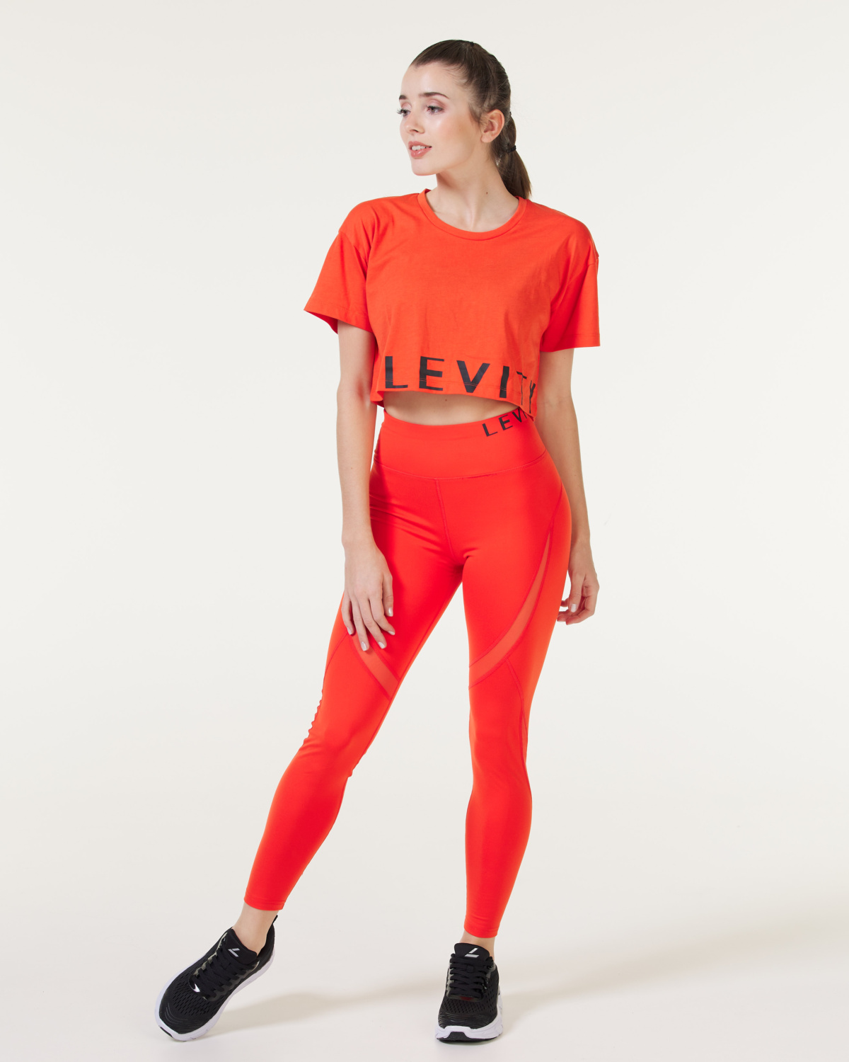 LEVITY Sphere Logo Tights Red Fiesta