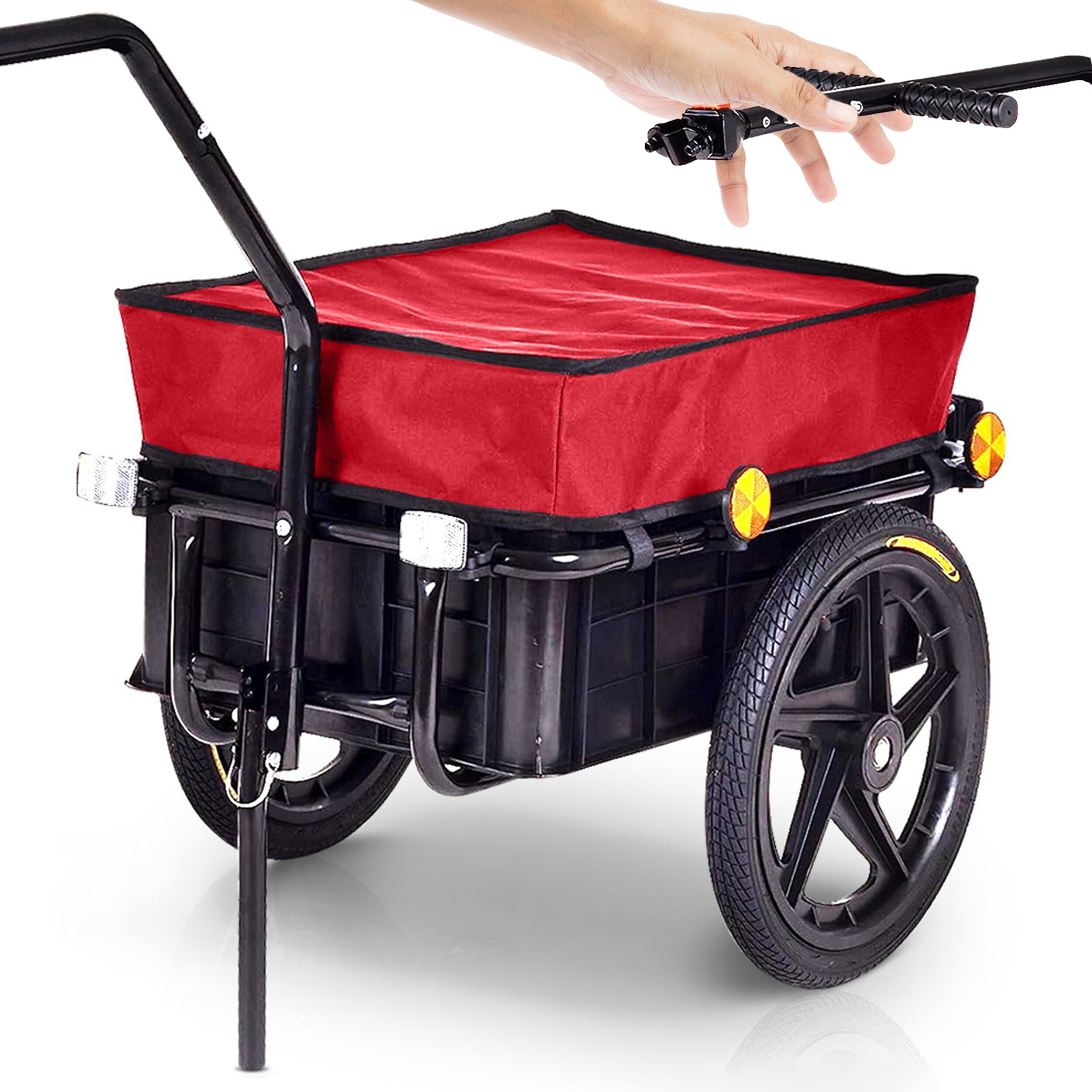 SAMAX Lastenanhänger / Fahrradanhänger für 60 Kg / 70 Liter in Rot