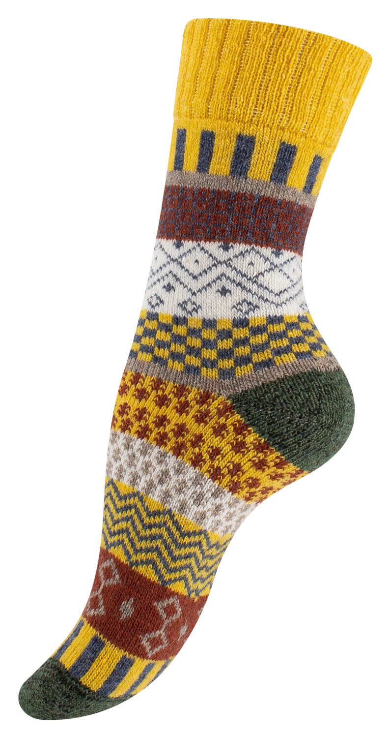 Vincent Creation® 3 Paar Bunte Norwegersocken Hygge Socken