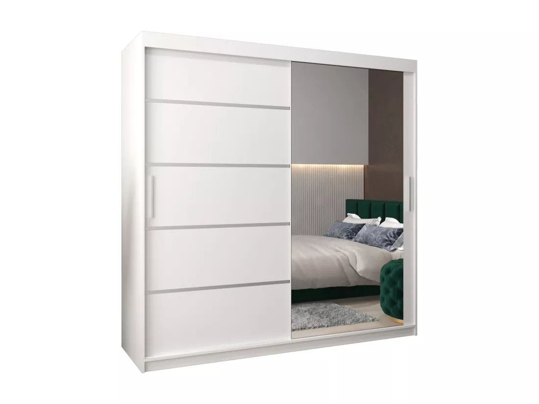 ARMOIRE VERONA 2 À PORTES COULISSANTES 200/200/62 2 Portes (Blanc/Blanc)