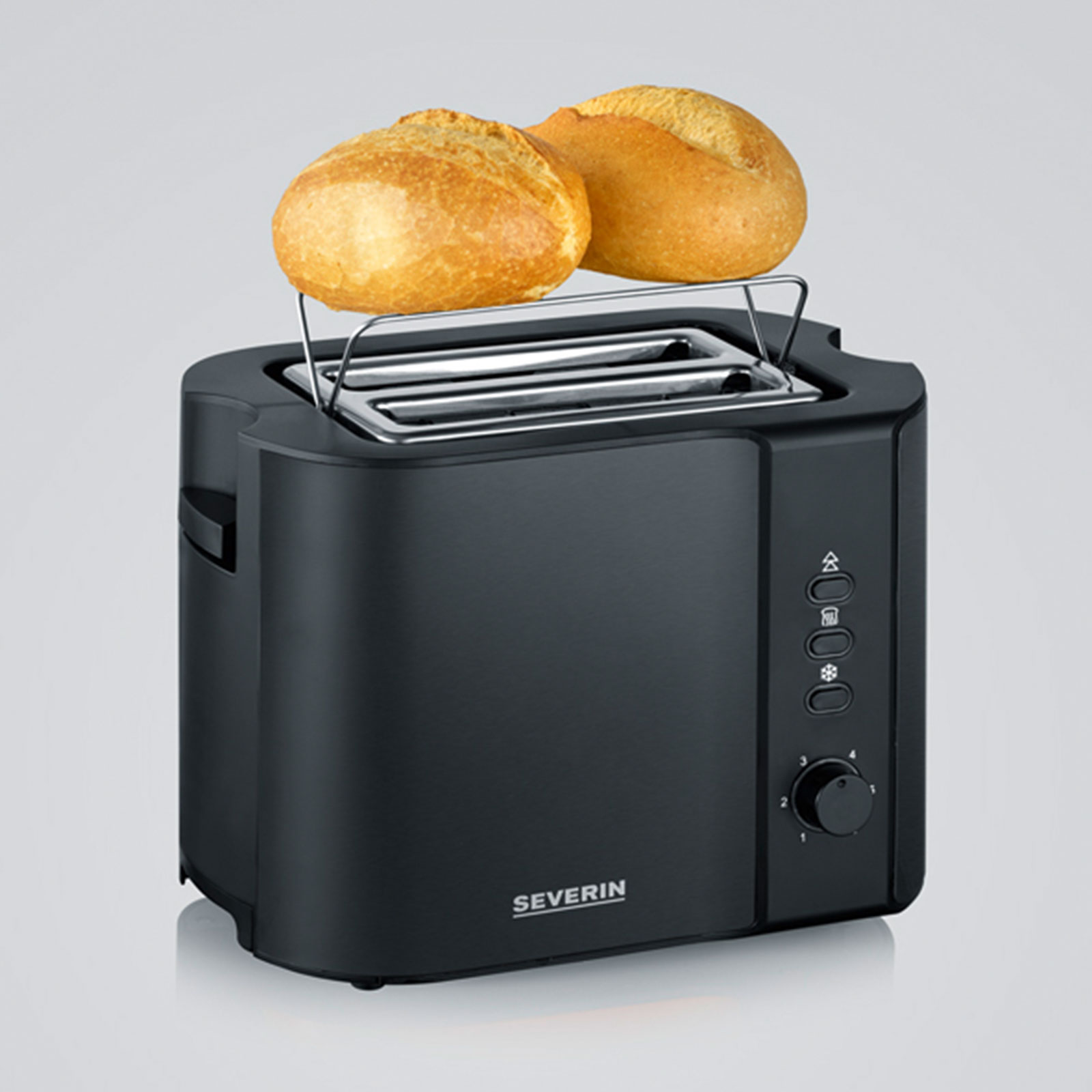 SEVERIN Toaster KA 9552 - schwarz - Edelstahl - 2 Scheiben - 800 W