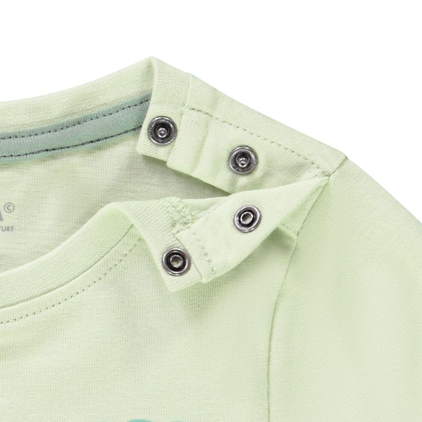 T-shirt manches courtes printé et brodé savane pour bébé garçon - Vert