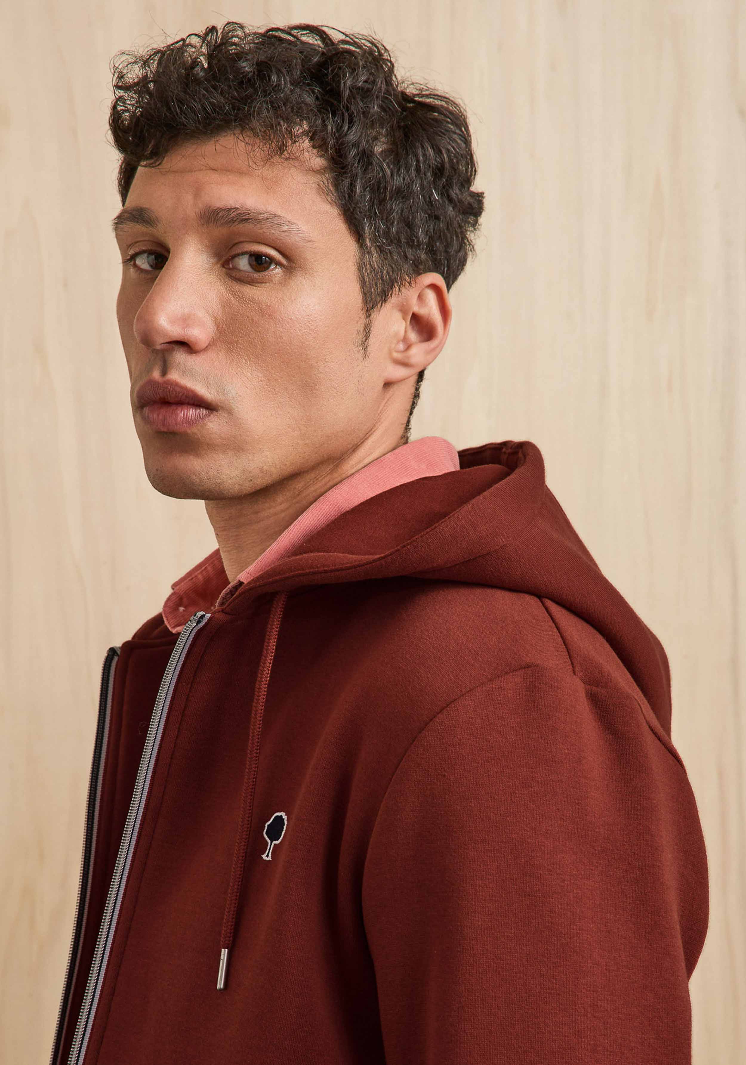 Faguo Zip-Pullover Mesnil Sweat Knit Burgundy