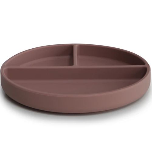 Mushie siliconen vakjesbord met zuignap - cloudy mauve