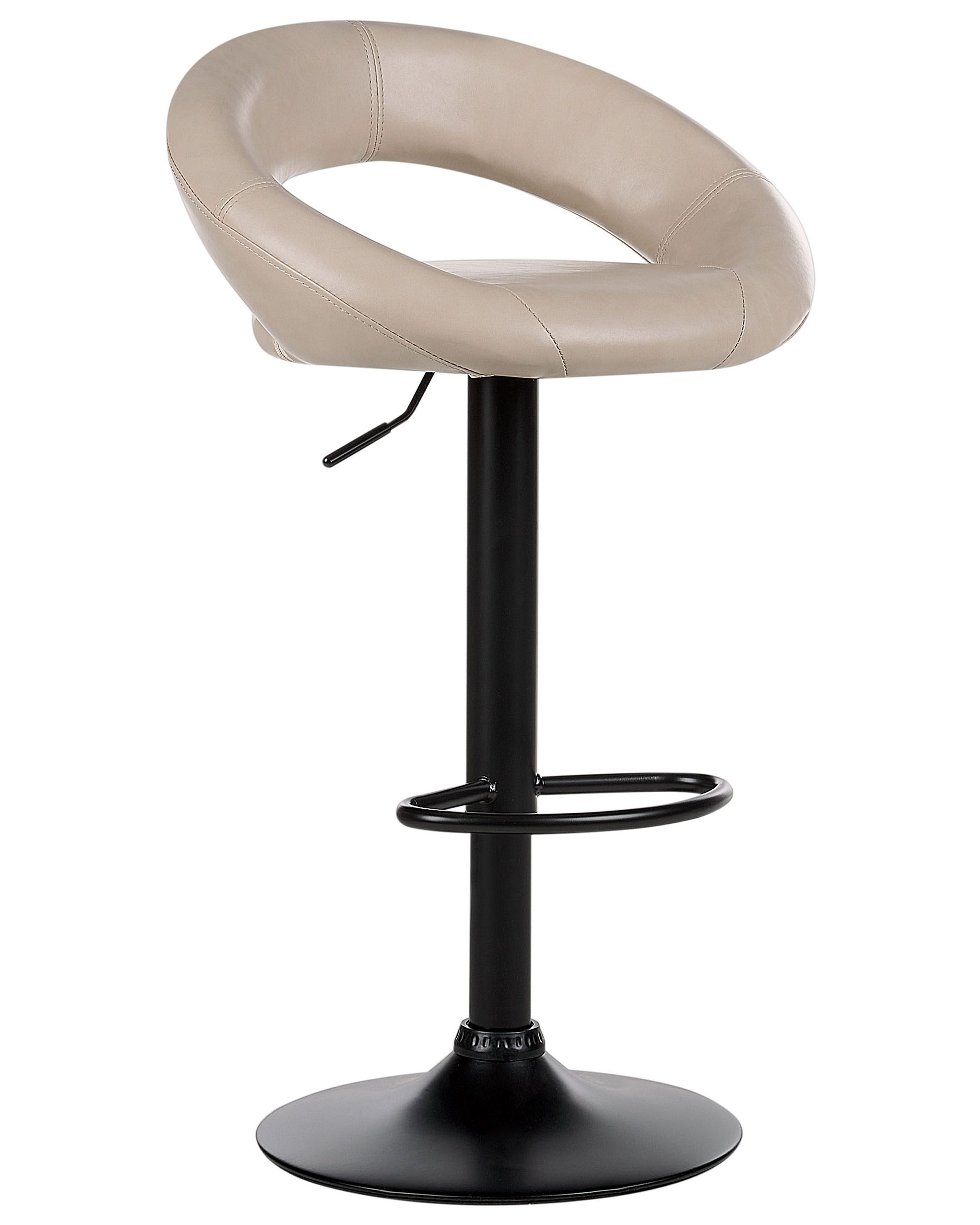 Set van 2 barstoelen PEORIA Kunstleer draaibaar Lichtbeige