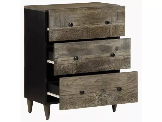 Buffets 2 pcs gris clair 60x33,5x75 cm bois de manguier massif