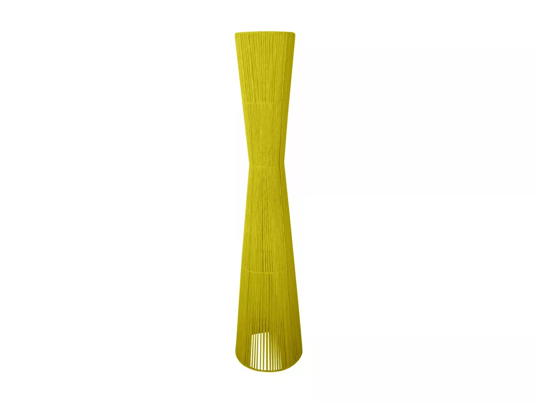 Lampadaire colonne métal jaune 145 cm.