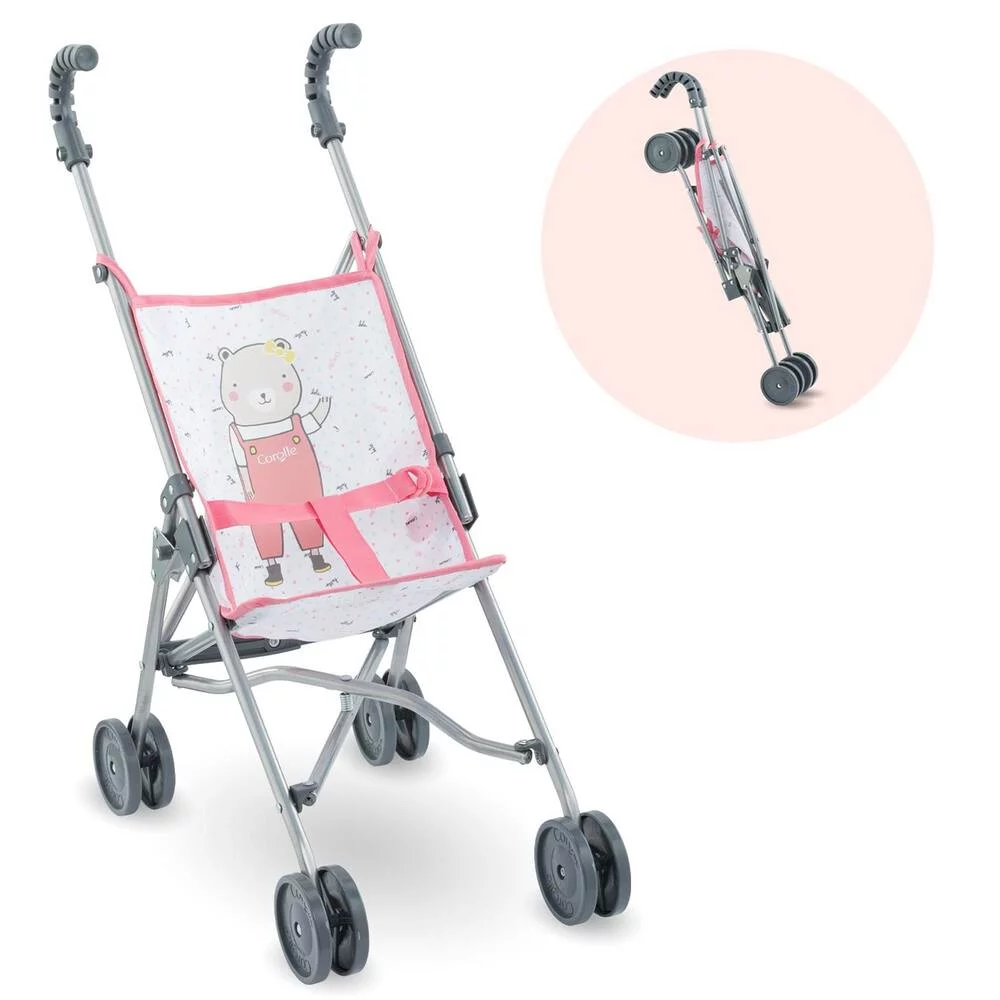 POUSSETTE CANNE ROSE - ACCESSOIRE - POUR POUPON 36, 42 ET 52CM - COROLLE