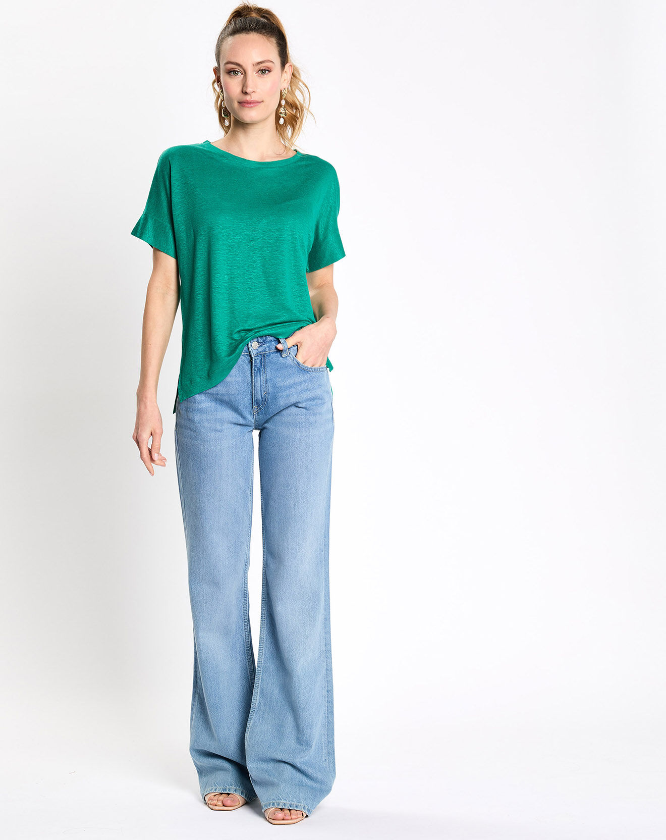 Esprit Jean flare léger bleu clair