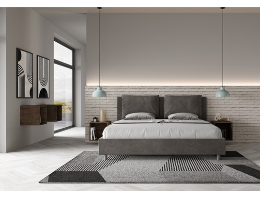 ITYHOME - Lit coffre antea 180x200 microfibra gris