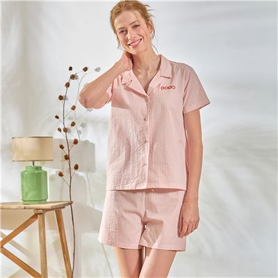 Pyjama short femme seersucker - DODO HOMEWEAR