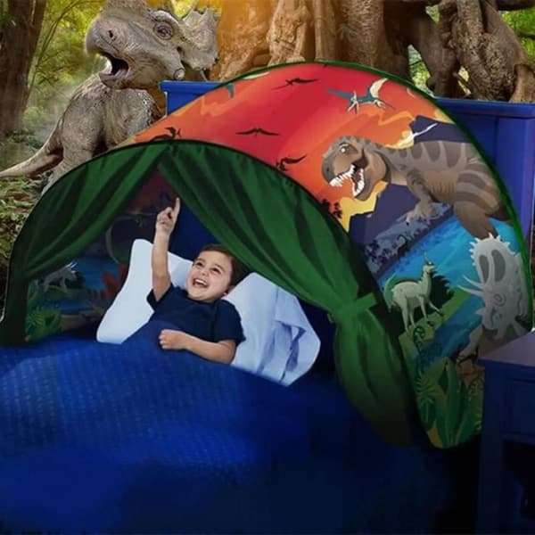 Barnetelt til seng - dinosaurer - 220 x 80 cm
