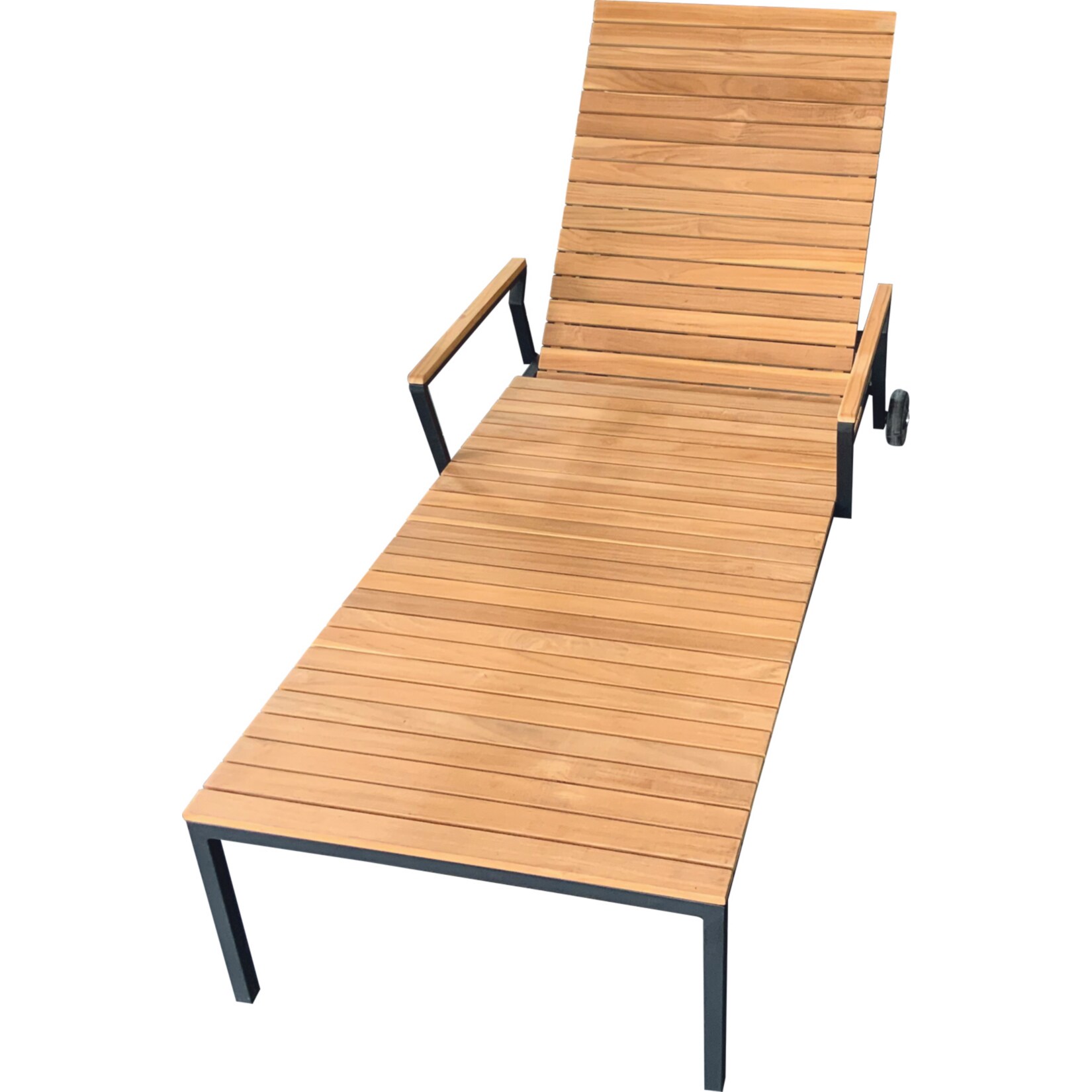 Sonnenliege Teak Teakholz Edelstahl 197cm Holz Gartenliege Liege Liegestuhl