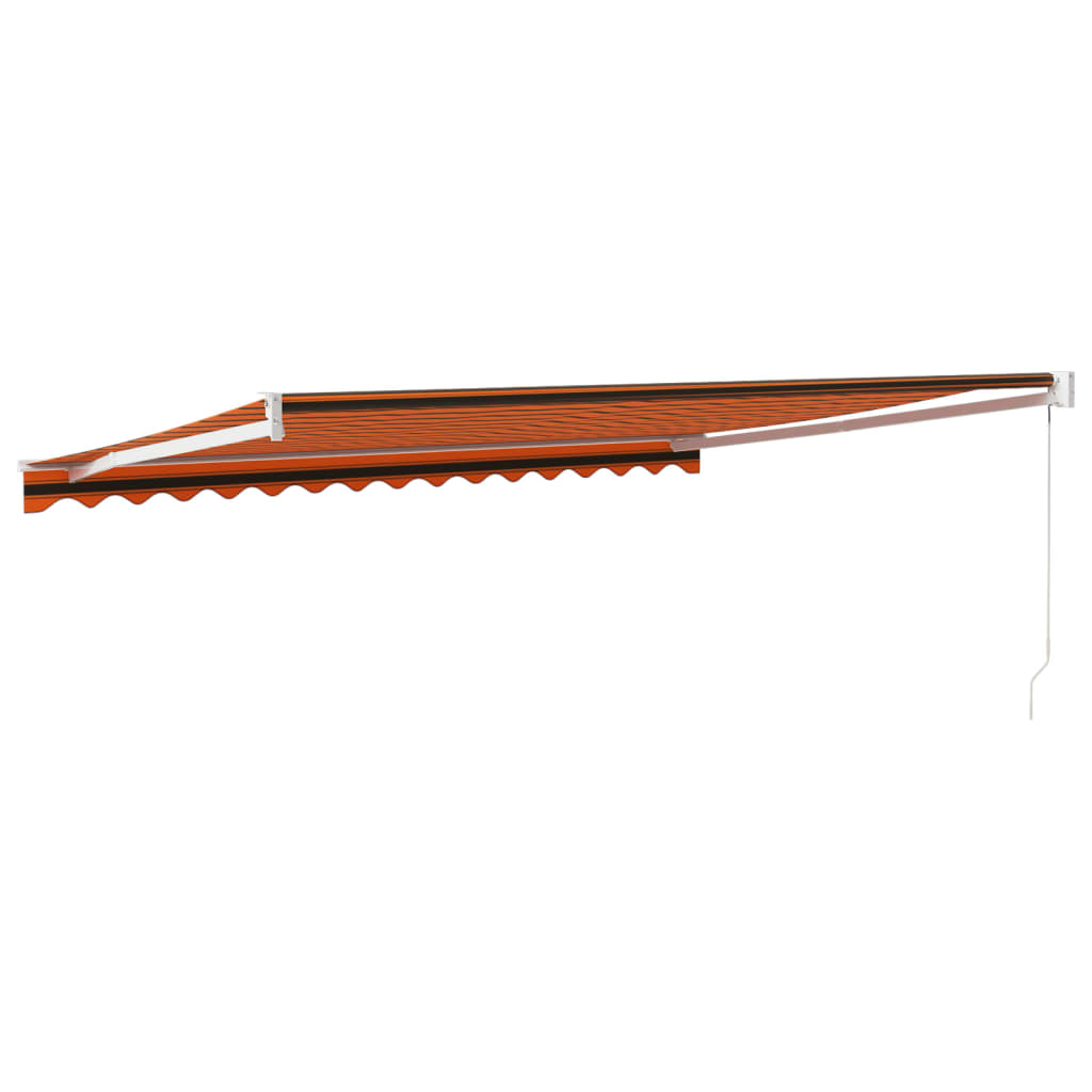 Auvent rétractable orange et marron 4x3 m tissu et aluminium