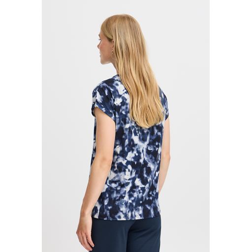 Fransa Kortærmet T-shirt, Crown Blue AOP, XXL