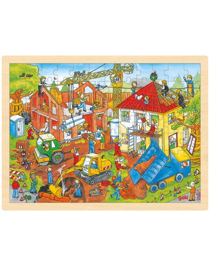 Einlegepuzzle BAUSTELLE 96-teilig in bunt