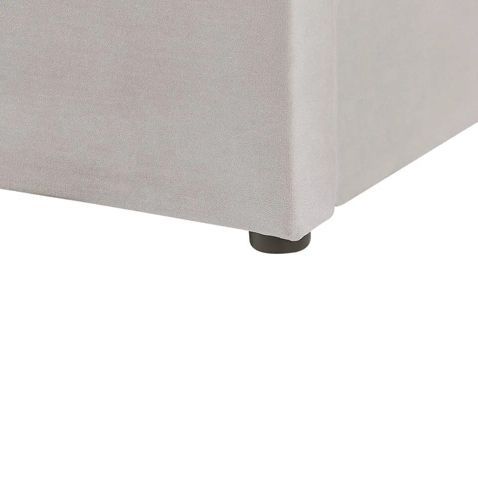 LUBBON - Bed met opbergruimte - Lichtgrijs - 140 x 200 cm - Fluweel