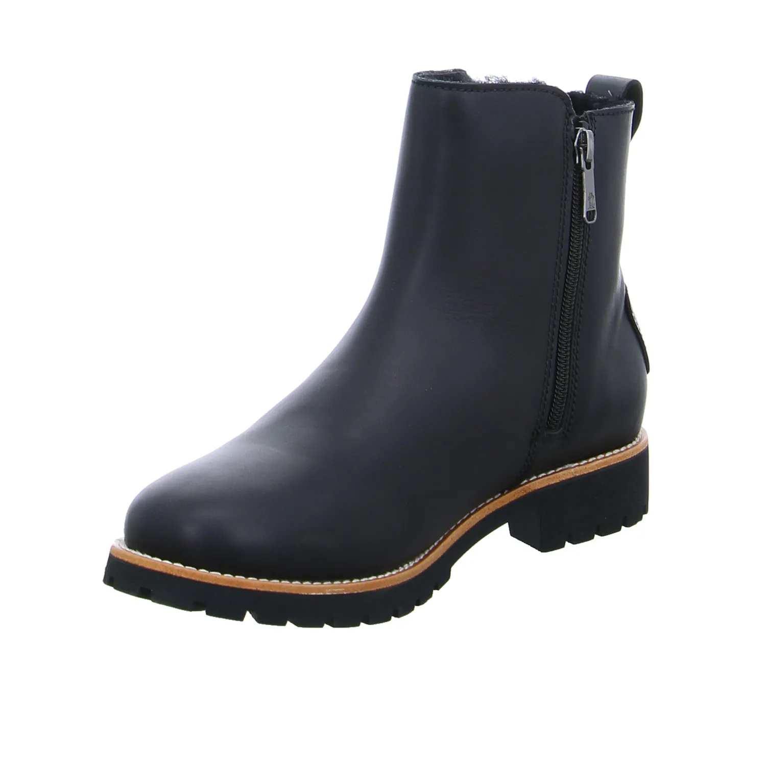 PANAMA JACK Boot Schwarz Leder  mit Lammfell-Futter