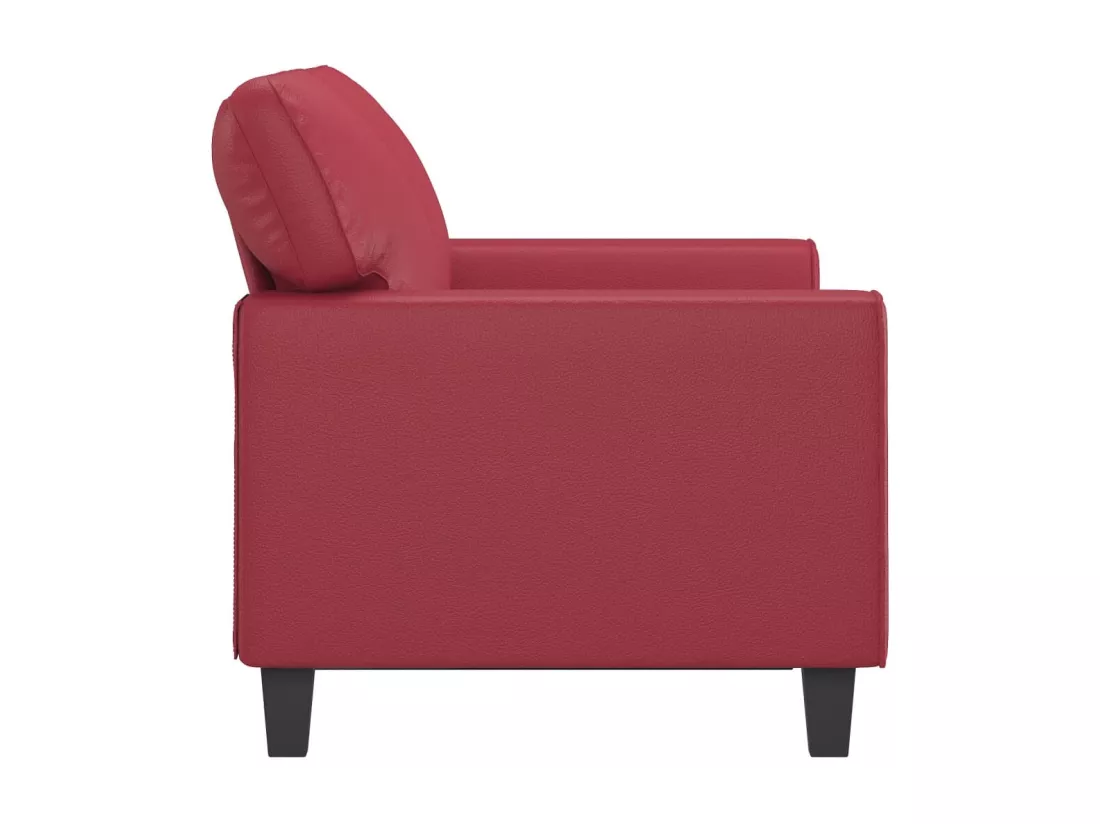 Canapé à 2 places Rouge bordeaux 120 cm Similicuir