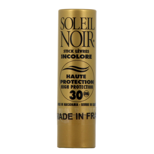 Soleil Noir stick lèvres incolore SPF30 - Haute protection solaire