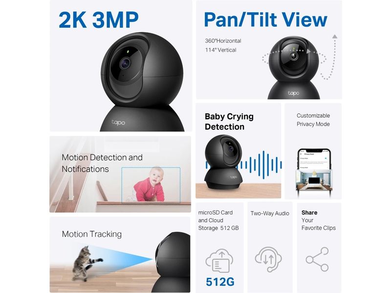 TP-Link Netzwerkkamera Tapo C211 Schwenk-/Neigbare Wi-Fi-Kamera für die Heimüberwachung