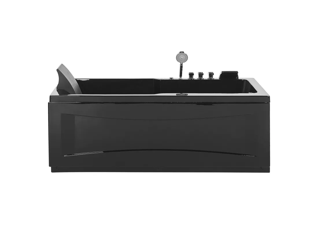 Baignoire balnéo angle droite noire 169 x 81 cm ARTEMISA