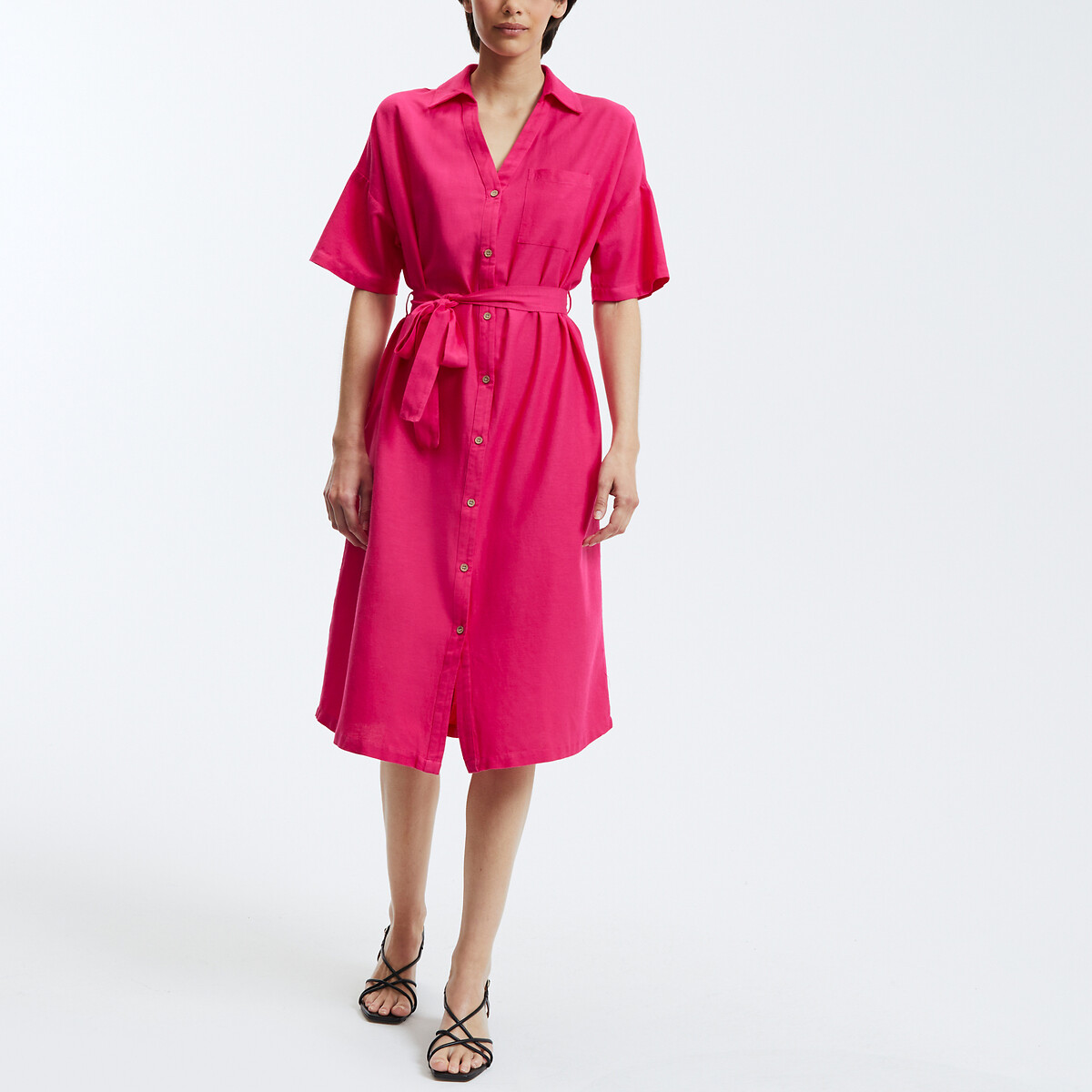 VERO MODA<br>Vestido camisa, gravata
