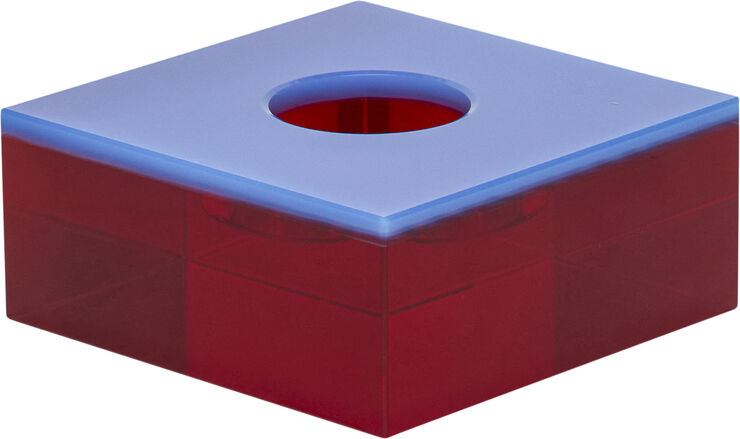 Hübsch Flux Tealight Holder Blue/Red Blå/rød