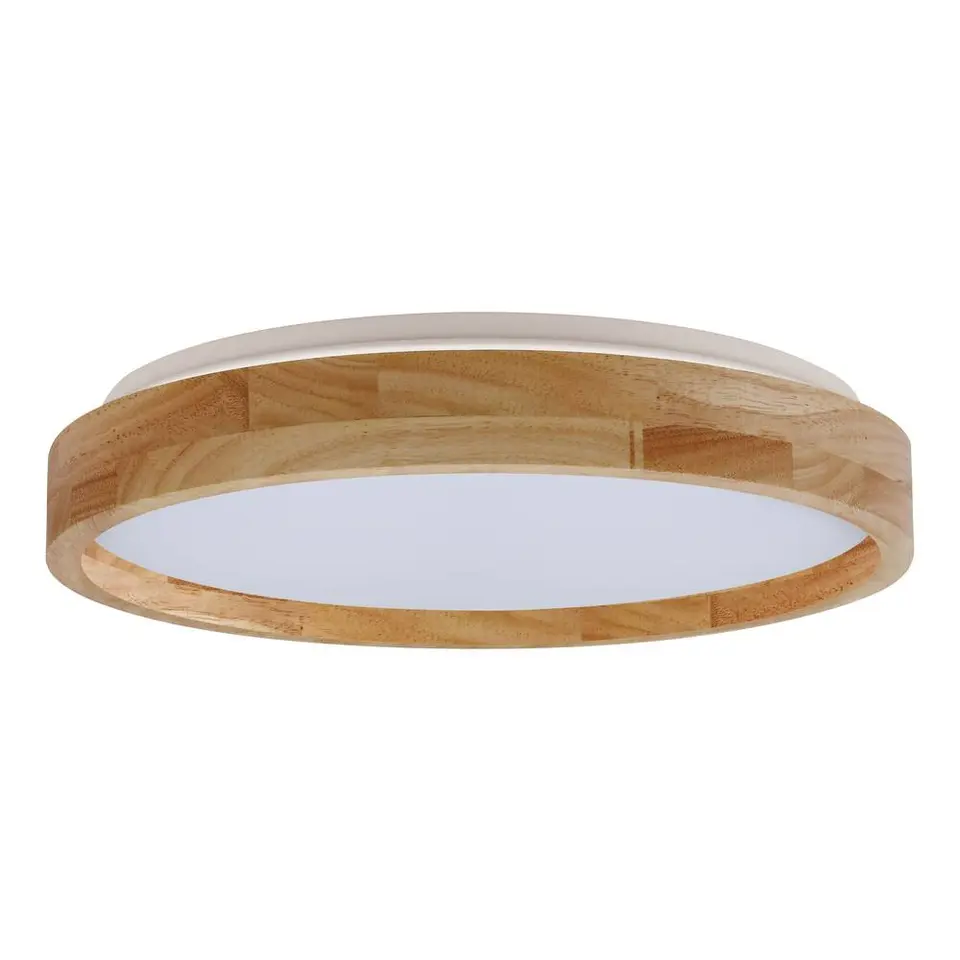 Plafonnière Noah LED - houtlook metaal/kunststof - 6,5xØ27,2 cm