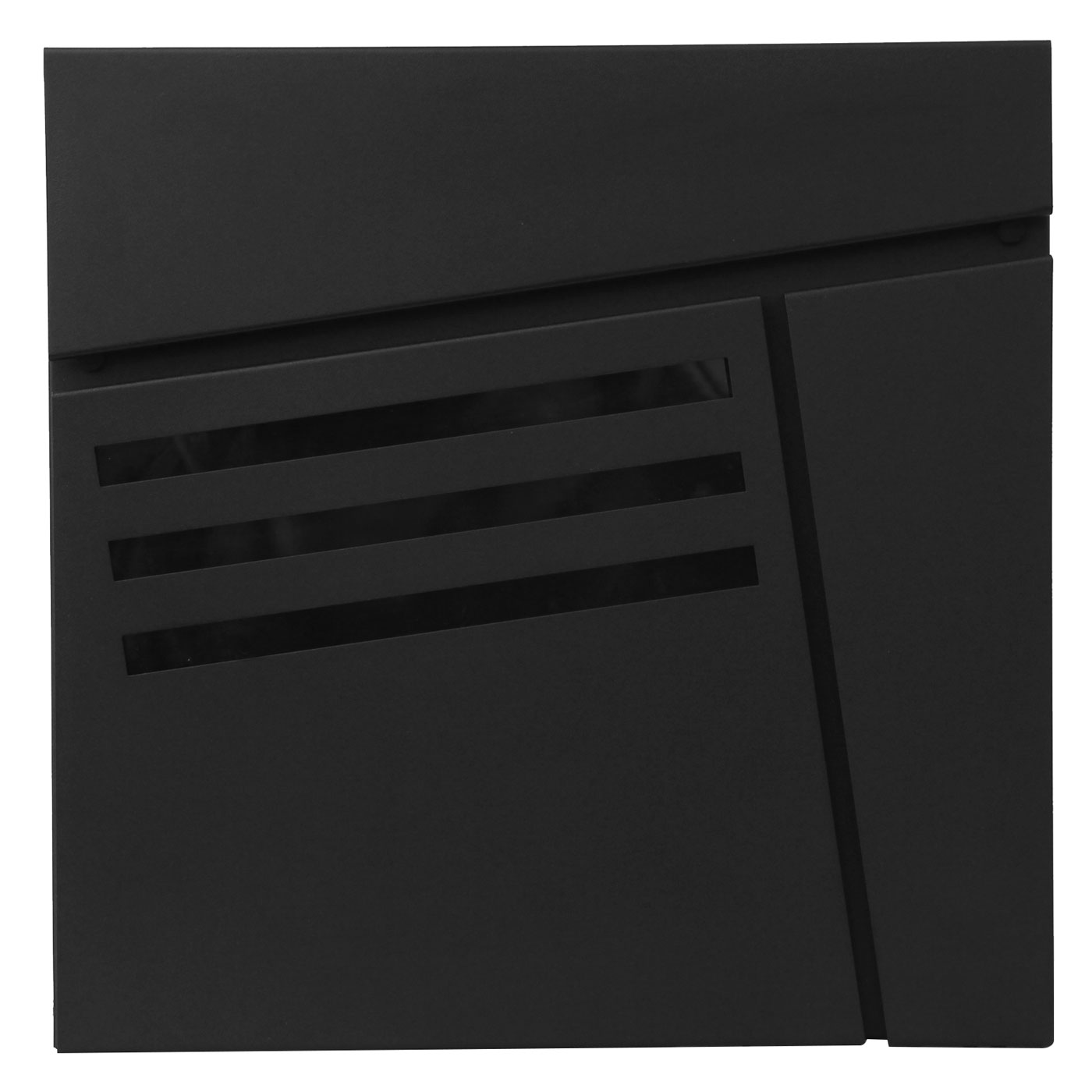Briefkasten MCW-B28, Wandbriefkasten Postkasten Zeitungsfach, pulverbeschichtet ~ schwarz