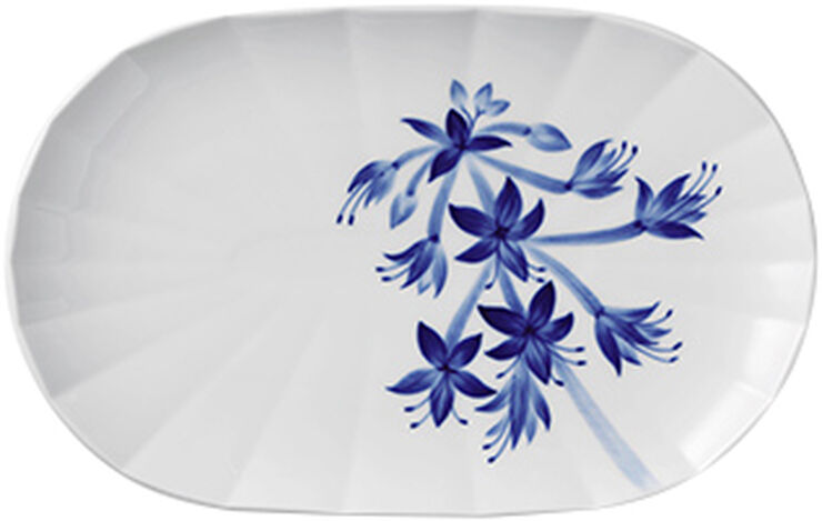Royal Copenhagen Blomst ovalt 24 cm. Fad - Hosta Hvid
