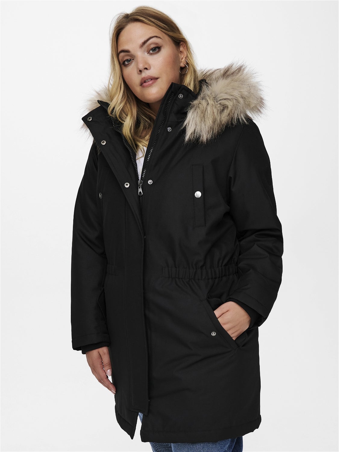 CARIRENA Langer Parka Black