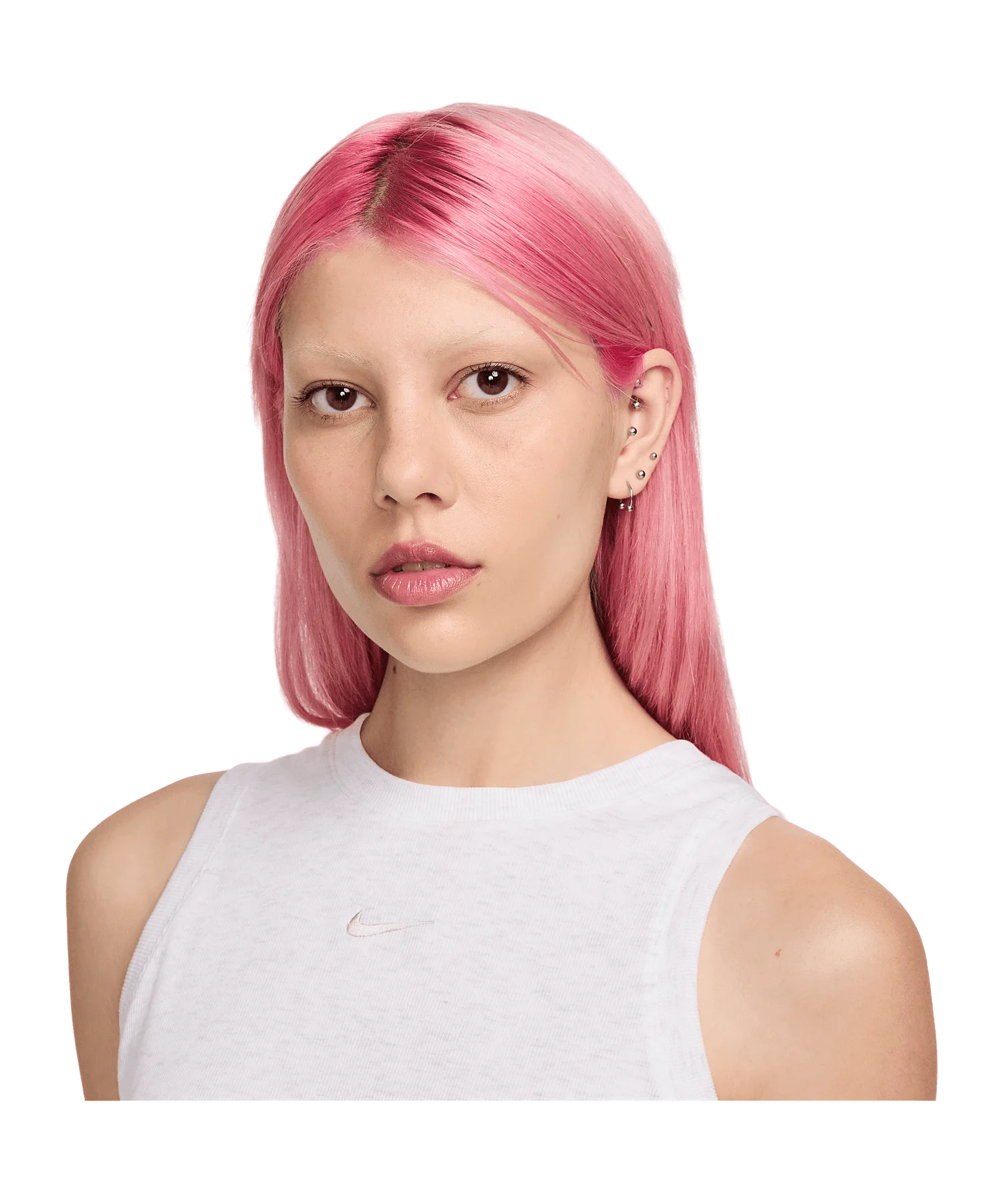 Nike Essential Rib Crop Tanktop Damen Grau F051