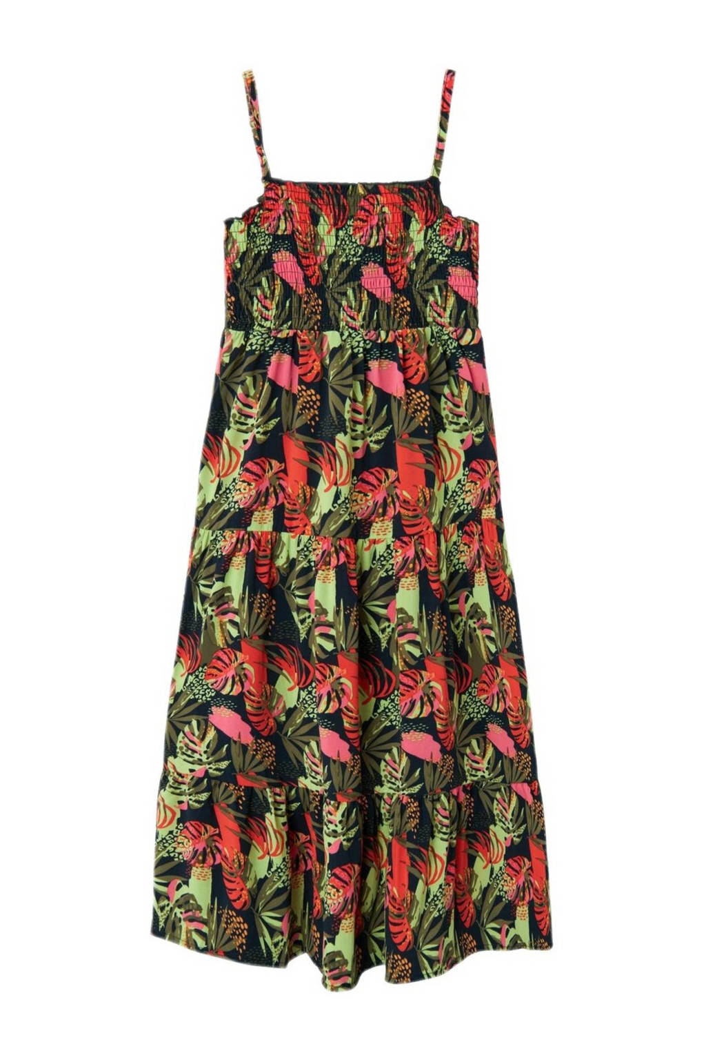 NAME IT maxi jurk NKFVINAYA met all over print donkerblauw/roze/groen