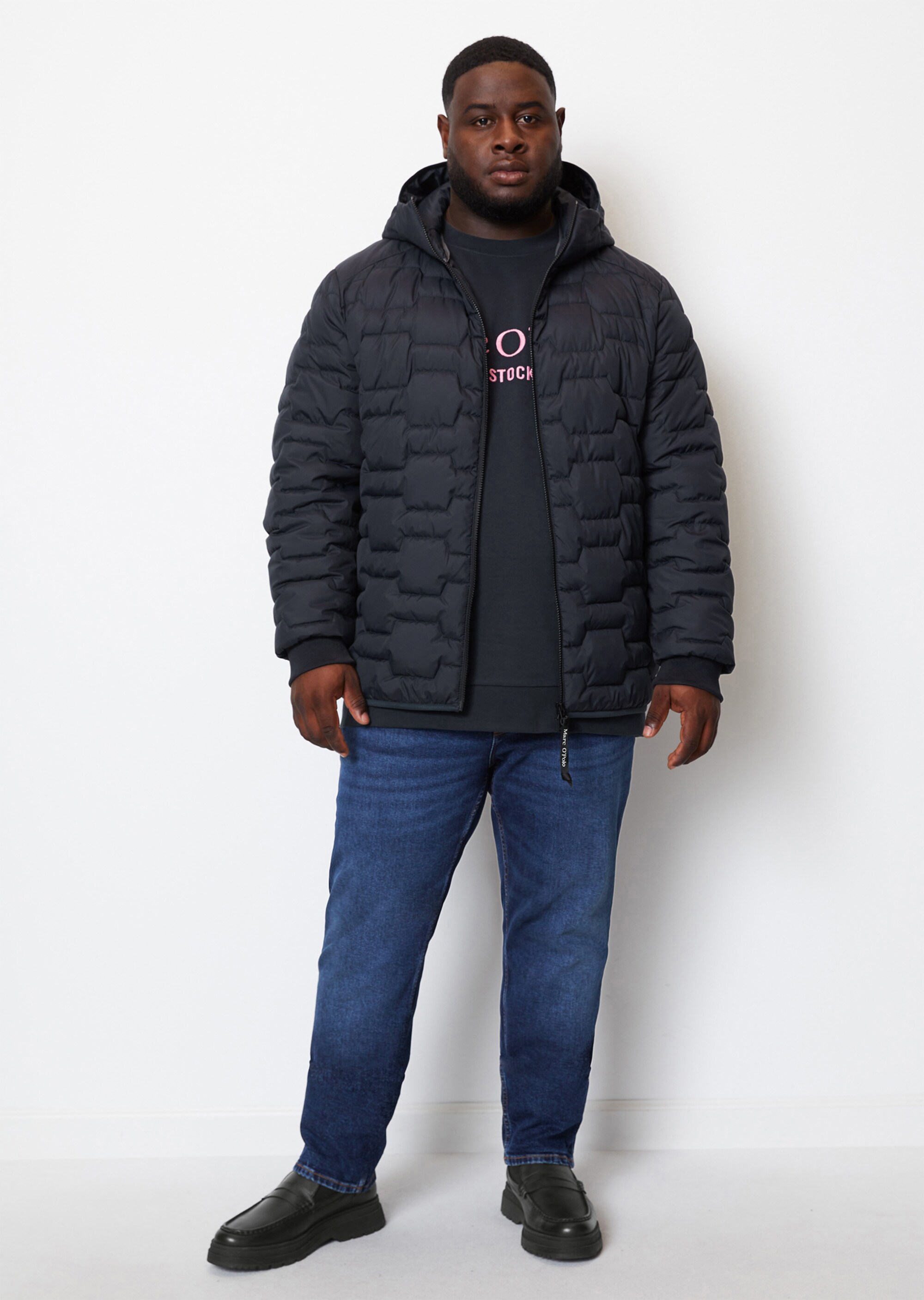 Steppjacke regular mit Rippstrick-Bündchen