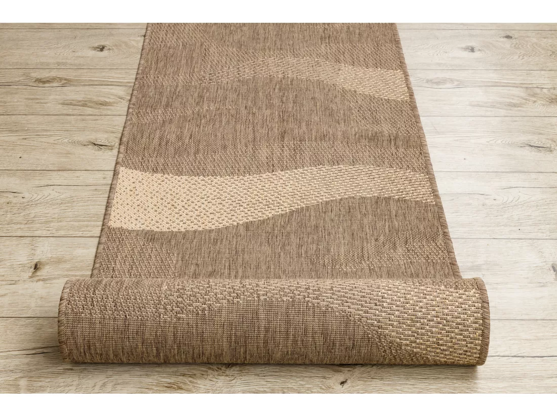 TAPIS DE COULOIR SIZAL FLOORLUX modèle 20212 café / mais 80x300 cm