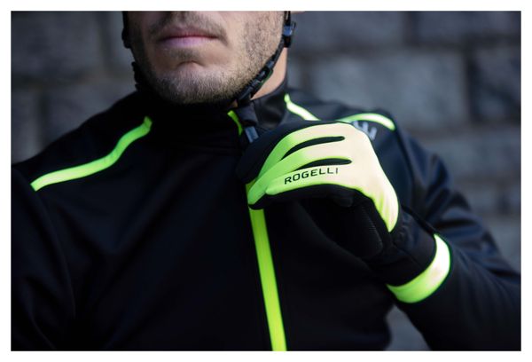 Gants Velo Long De Hiver Rogelli Core II - Homme - Fluor