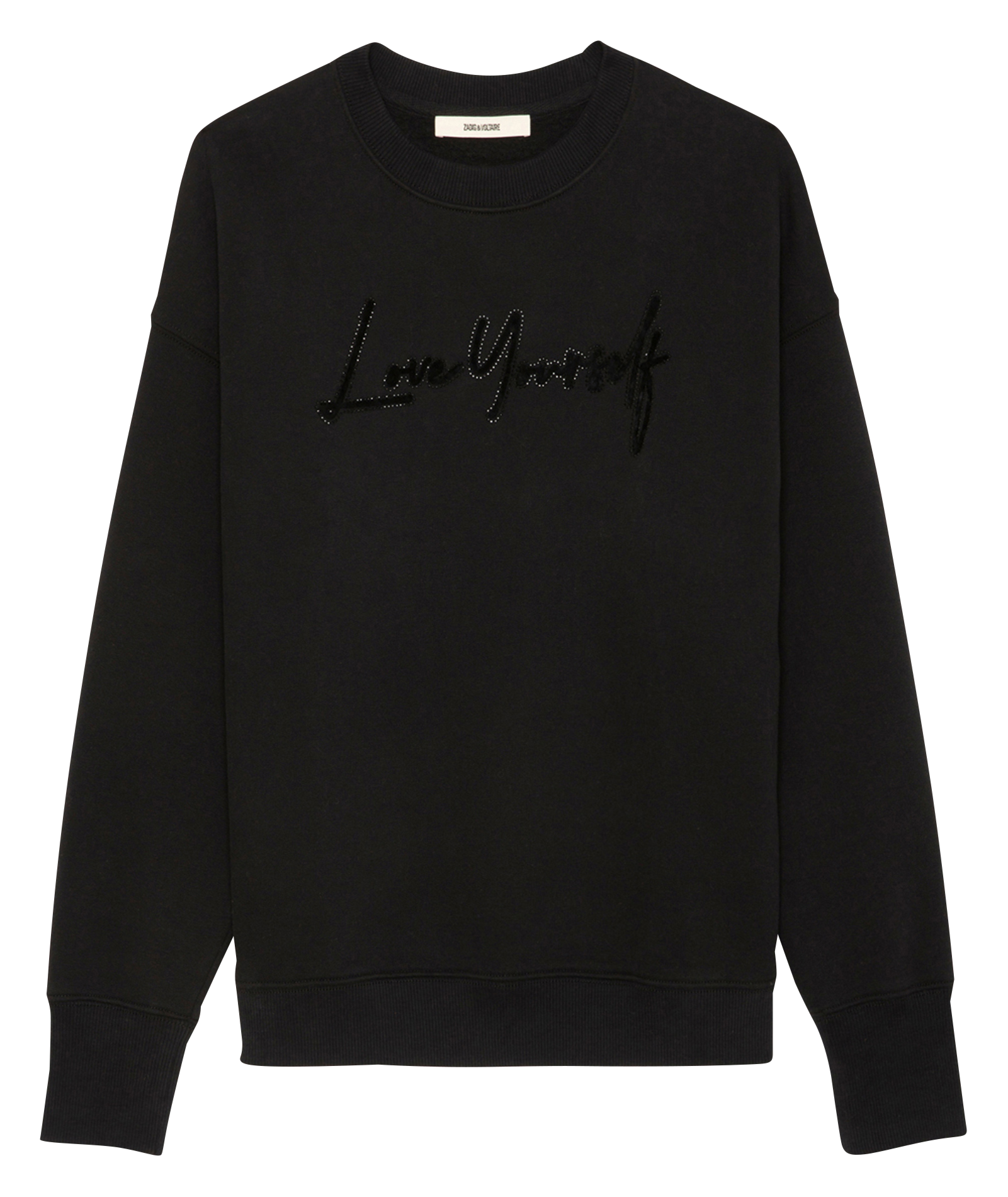 OSCAR - Sweat oversize imprimé en coton bio mélangé | Noir
