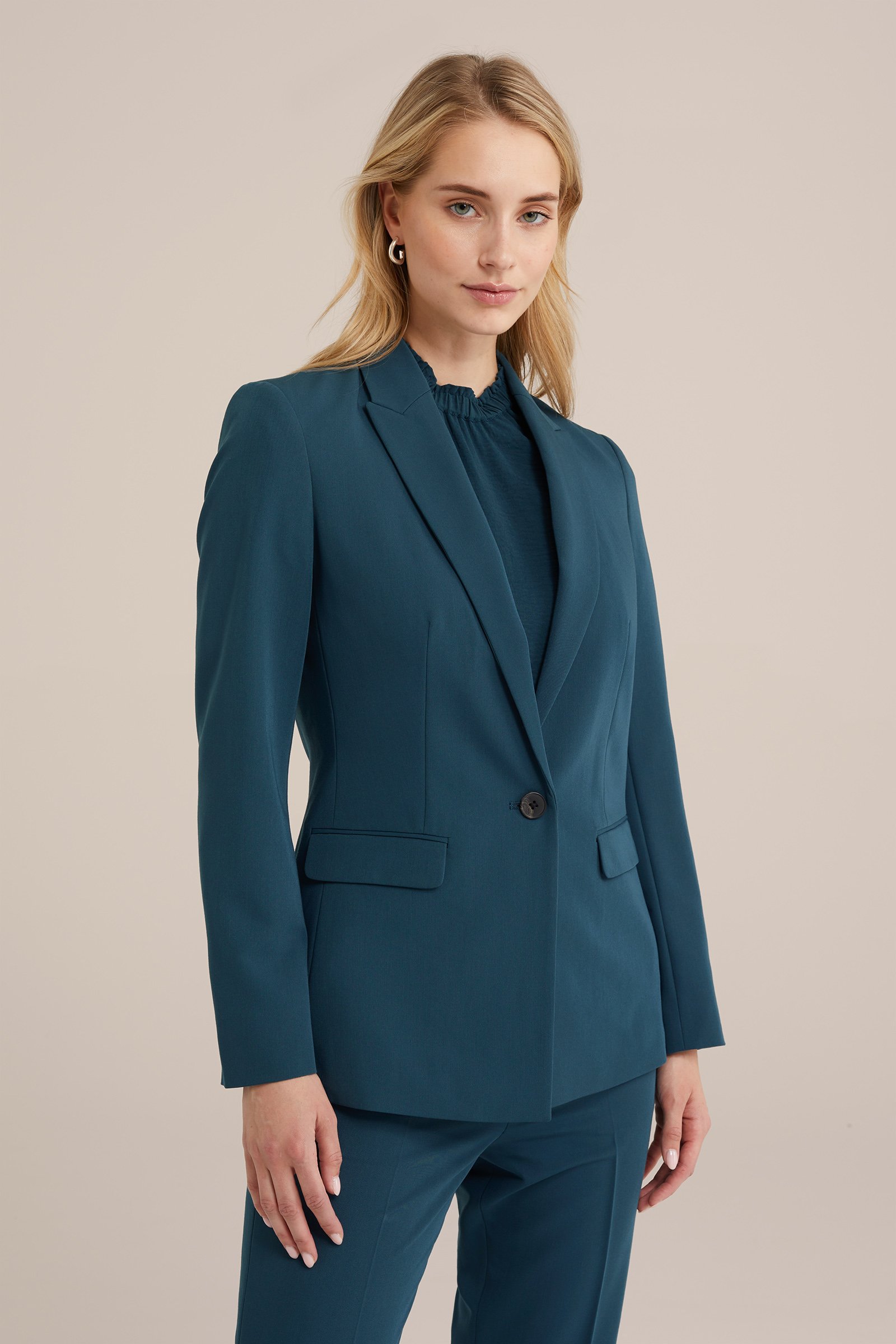 getailleerde blazer WE Fashion Zeegroen