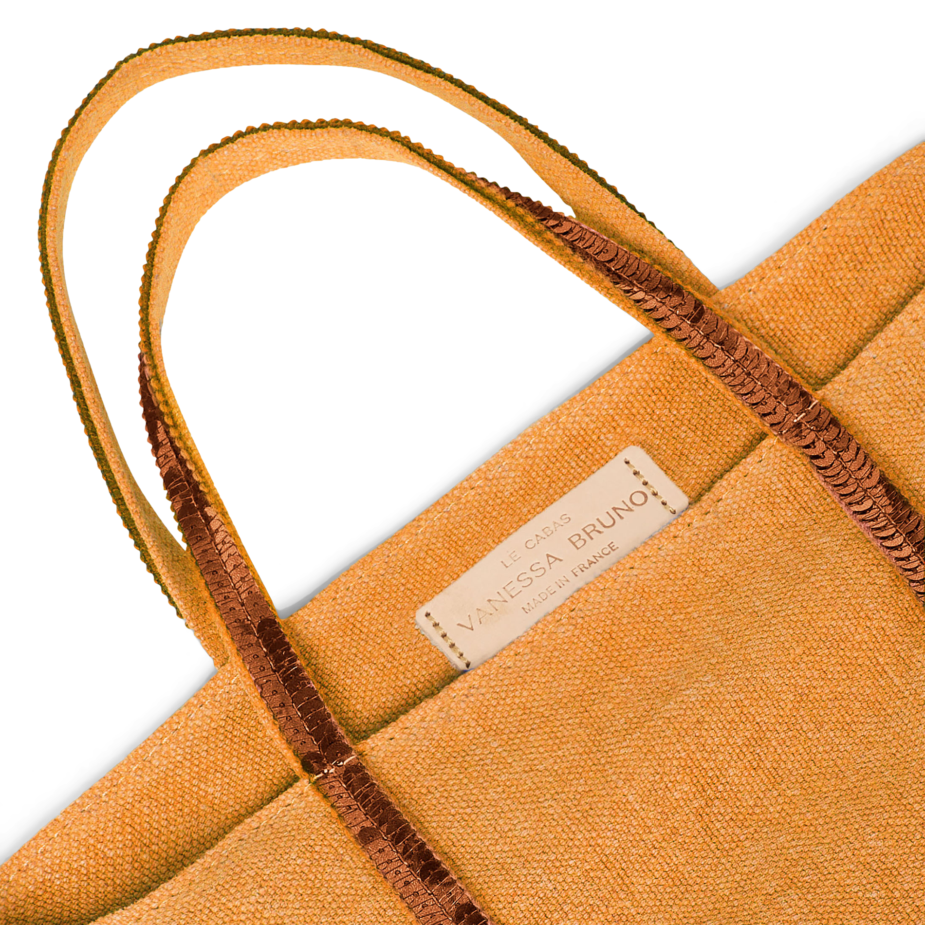 Sac cabas S à sequins en lin| Jaune