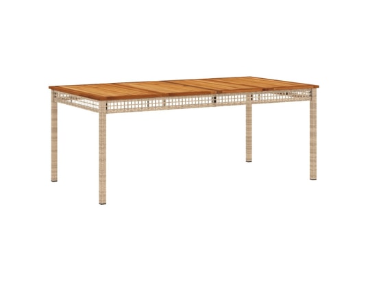 VIDAXL - Table de jardin beige 180x90x75 cm résine tressée et acacia