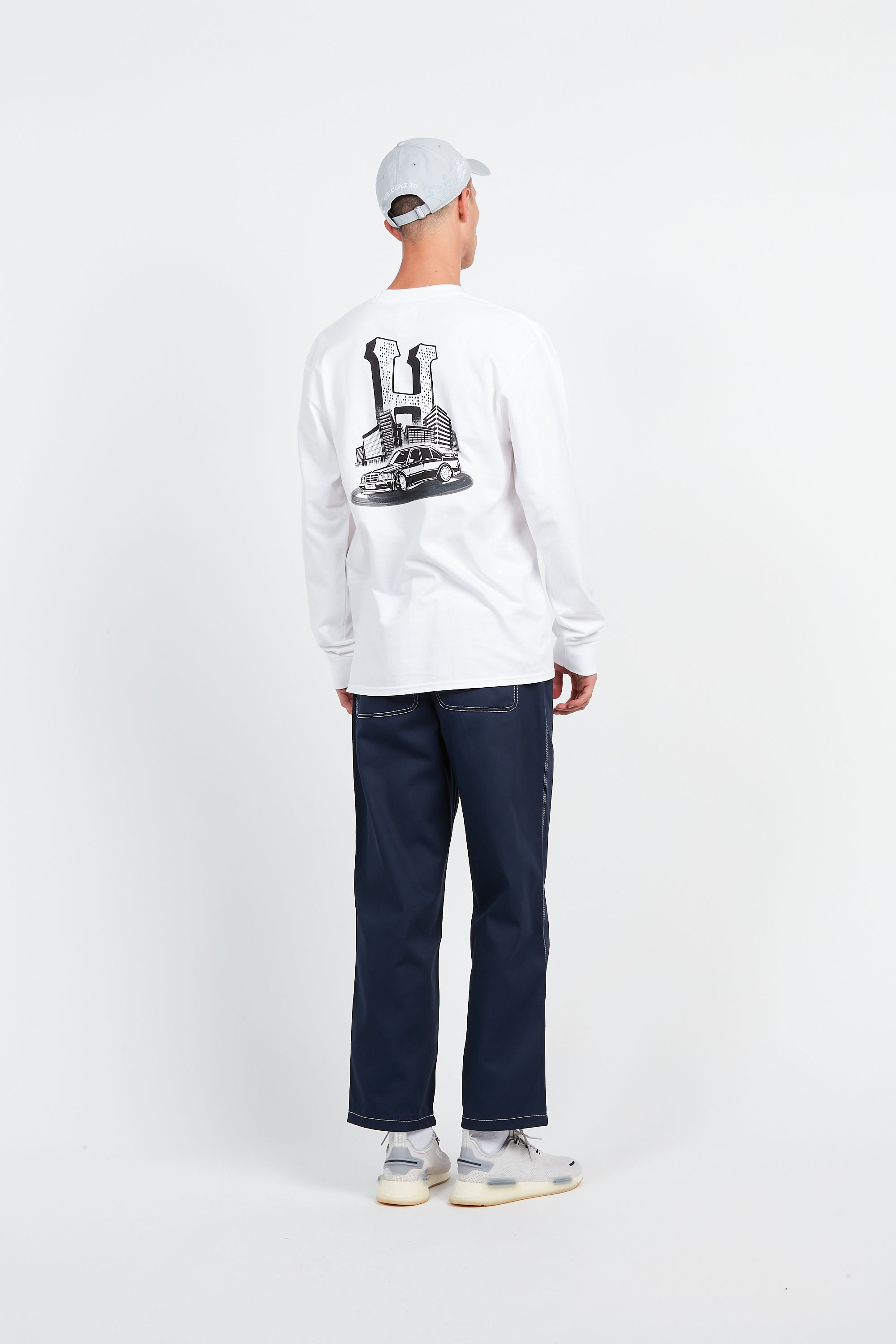 HUF T-SHIRT DOWNTOWN SPINNING Blanc