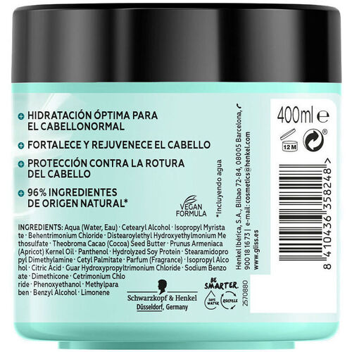 Schwarzkopf - Gliss Protein+ Mascarilla Hidratación Cabello Normal