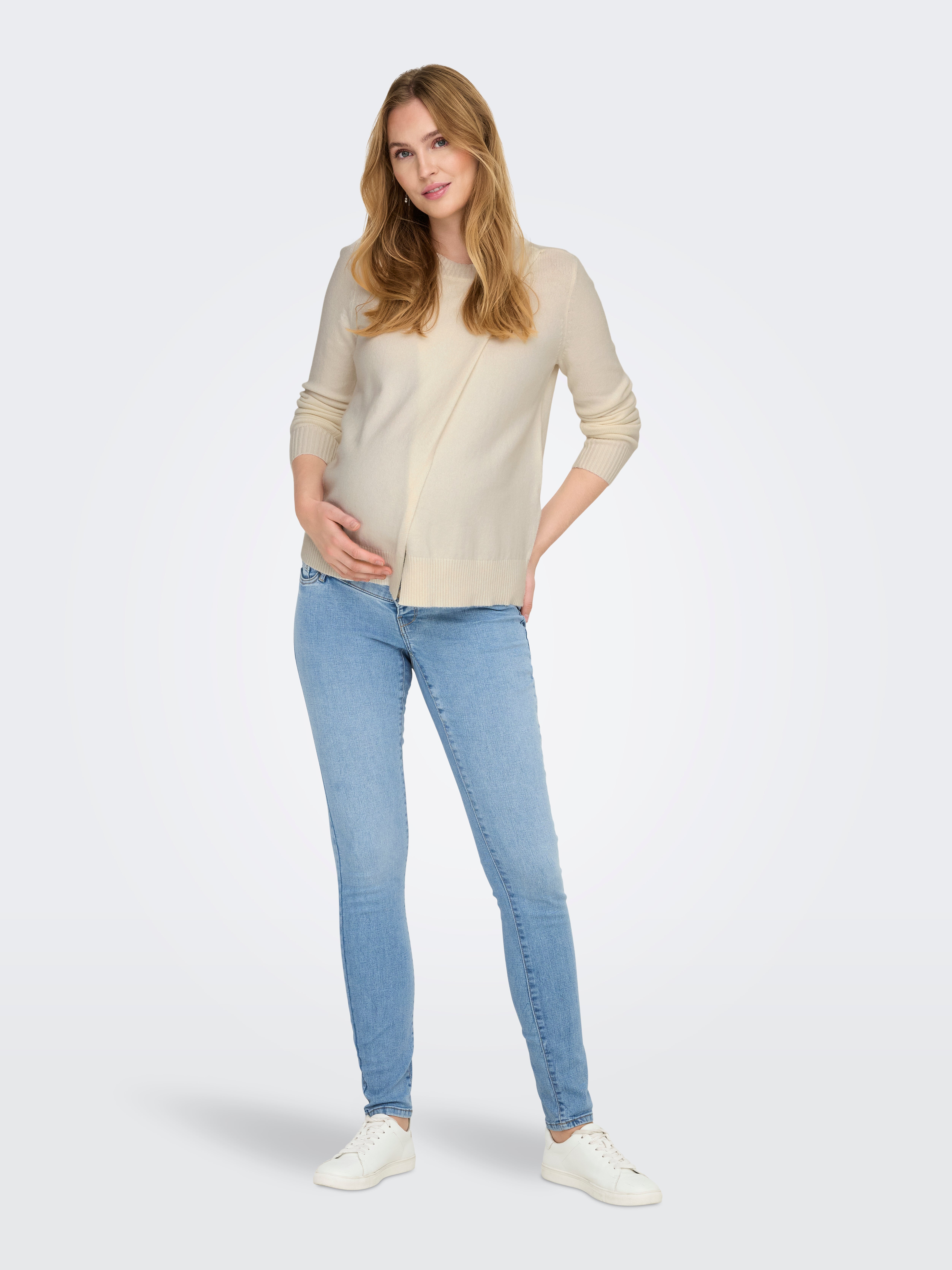 OLMROSE Hohe Taille Skinny Fit Jeans Light Blue Denim