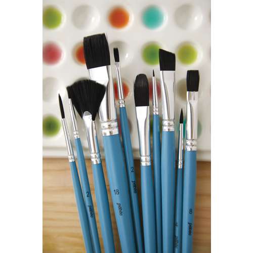 pébéo Aquarellpinsel 12er-Set, Feehaar-Synthetikfasern